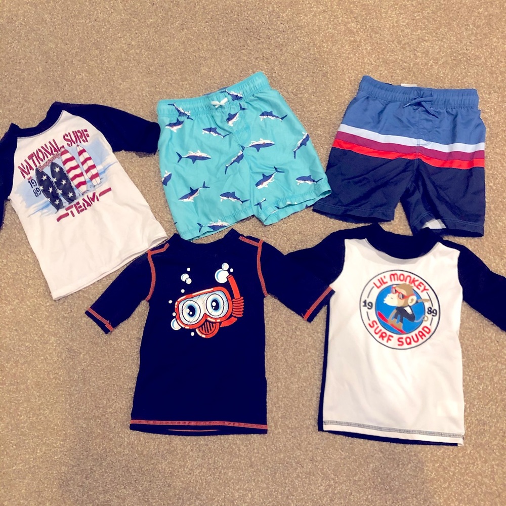 Boys swim trunks and shirts